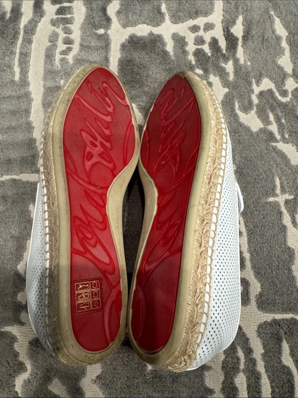 Christian Louboutin White Perforated women’s Slip-On Espadrilles